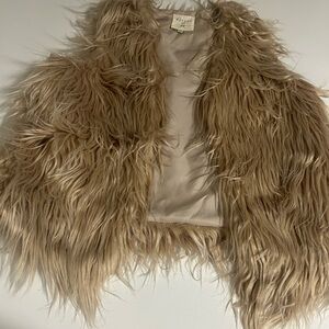 Hayden Girls Faux Fur Vest in Light Brown